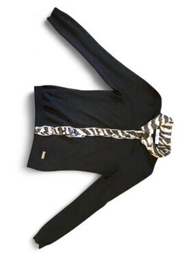 BLUMARINE Zebra Print Top | Y2K Italian Designer | Black White Fitted